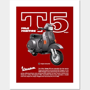 Vespa T5 Pole Position | Grigio Antracite Posters and Art